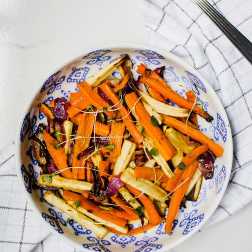 Apple Cider Roasted Root Vegetables