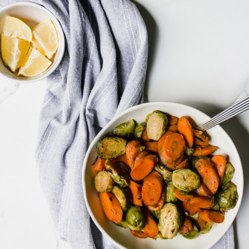 Cider Brussels Sprouts and Carrots